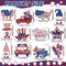 36 PCS 4th of July Ornaments for Tree Independence Day Wooden Gnome Hanging Decor Red White Blue Wooden Decor Memorial Day Leprechaun Cutouts Pendant for Independence Day Party Home Supplies